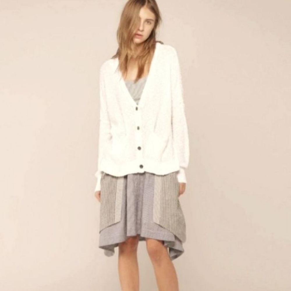 Rag & Bone Linen Blend Vneck Button Down Cardigan.